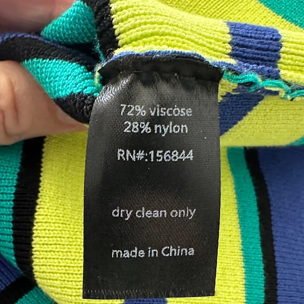 Striped Multicolor Women's Pencil Skirt - Picture 3 of 8